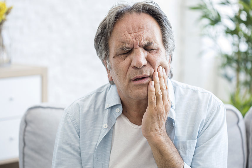 An Old Man Suffering from Temporomandibular Joint Disorder