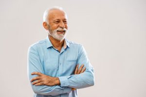 Aged Man Smiling Post Dental Treatment